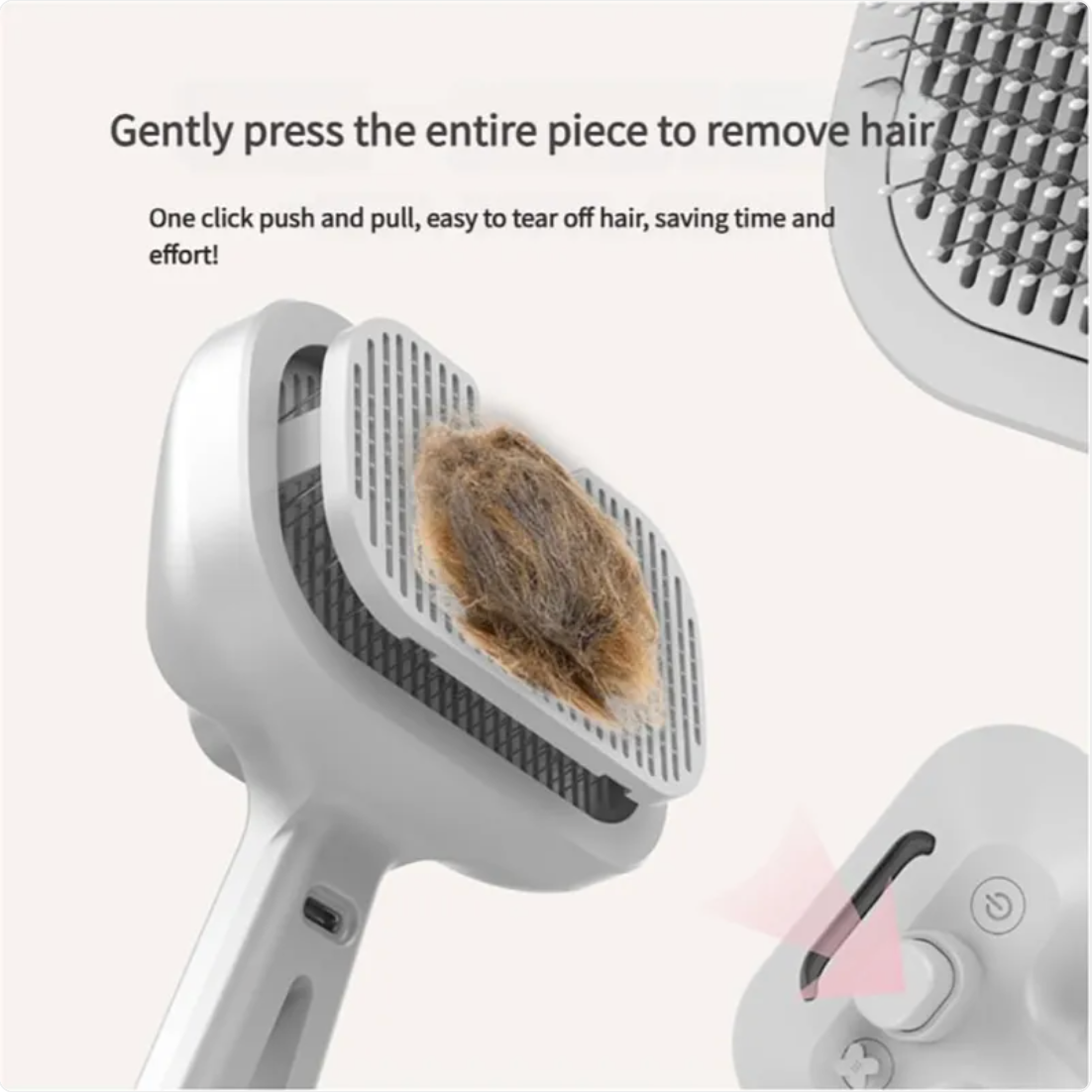3-in-1 Self-Cleaning Steam Pet Brush