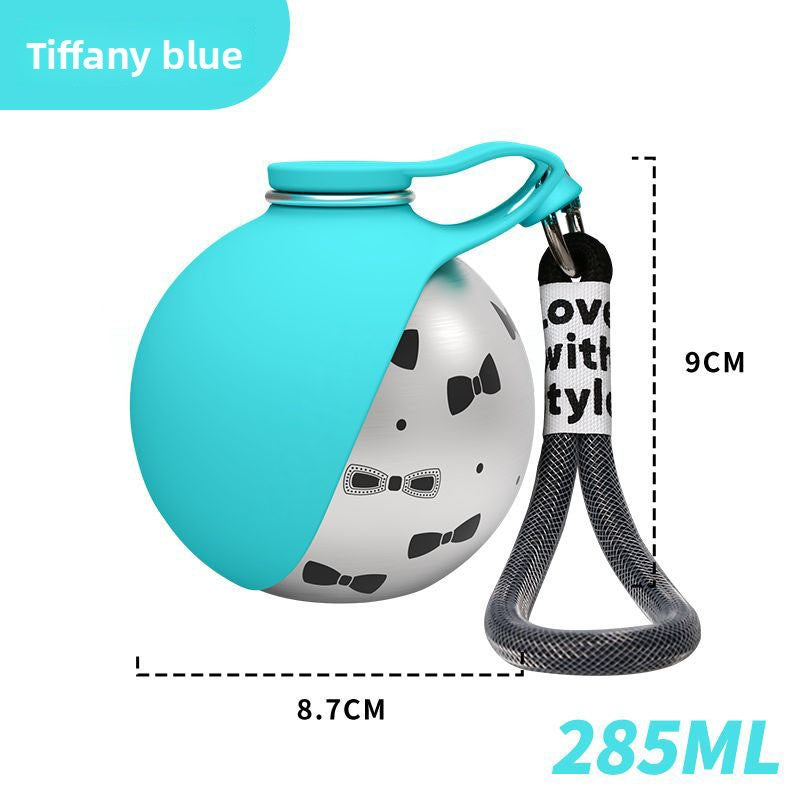Silicone Stainless Steel Travel Water Bowl