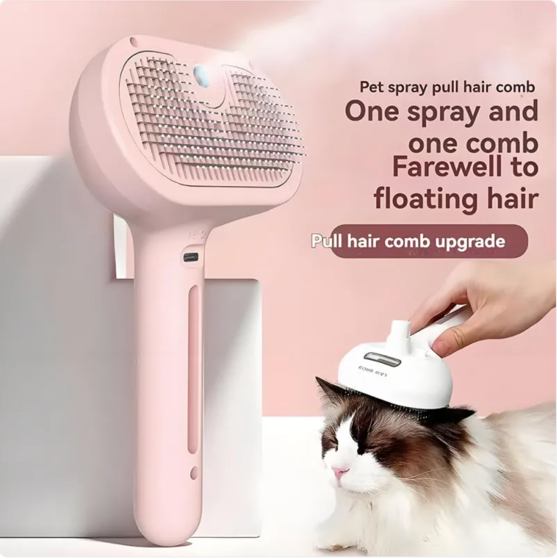 3-in-1 Self-Cleaning Steam Pet Brush